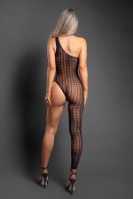 Killin It Asymmetrical Footless Bodystocking - Os - Black - Image 2