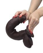 Get Lucky Real Skin 12 Dual Layer Dildo Dark Brown - Image 4