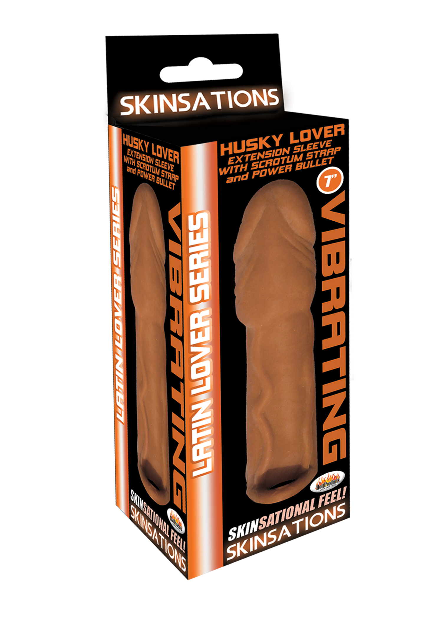 hHNrriw3WPKhM7zEB4ZTgdUo4I2cvaaC Skinsations Latin Lover Series Husky Lover 7 Inch Vibrating - Brown - Image 1