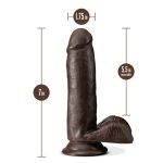 Dr. Skin Plus - 7 Inch Posable Dildo With Balls - Chocolate - Image 4