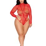Teddy and Harness Dmnd - Queen Size - Poinsettia