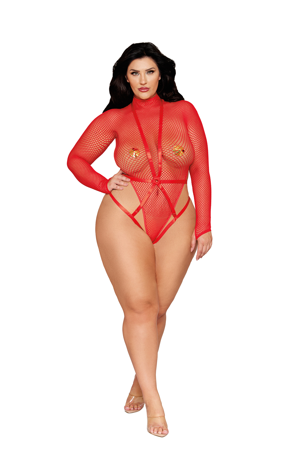 hRAGoMMJ Teddy and Harness Dmnd - Queen Size - Poinsettia - Image 1