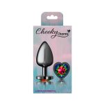 Rainbow Heart Gem Gunmetal Metal Plug - Lg - Image 5
