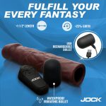 Jock Vibrating Penis Extension with Remote - Dark - Image 3