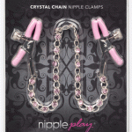 Nipple Play Crystal Chain Nipple Clamps - Pink