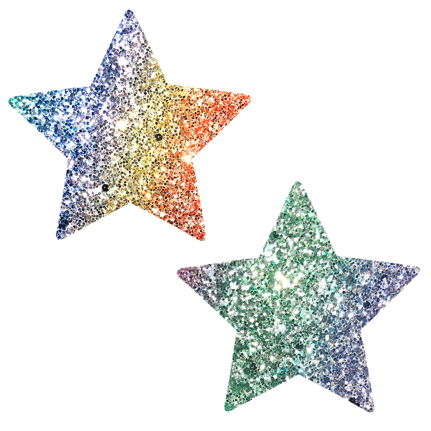 i4RpYdpEdgUF9Xq9AVP59cCakKA1JsEe Super Sparkle Rock Kandi Chunky Rainbow Glitter Starry Nights Nipztix Pasties - Image 1