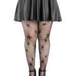 Star Net Tights - 1x 2x - Black