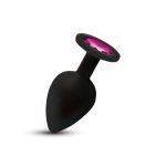 Gemma Pink Gem Black Silicone Plug - Large - Image 4
