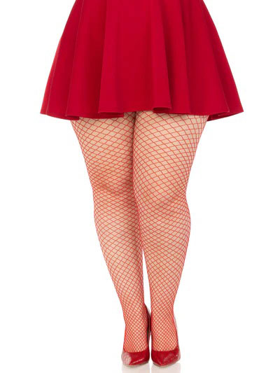 icXVXlke Industrial Net Pantyhose 1x 2x Red - Image 1