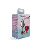 Deep Red Heart Gem Gunmetal Metal Plug - Sm - Image 4