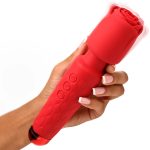 Pleasure Rose 10x Silicone Wand With Rose Attachment - Red - Image 3