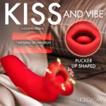 Plump Kiss Sucking and Vibrating Clitoral Stimulator - Red - Image 3