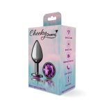 Purple Round Gem Gunmetal Metal Plug - Md - Image 3