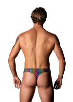 Pack and Play Thong with Front Condom Pouch - S/m - Rainbow - Image 2