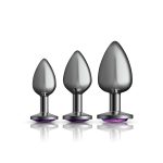 Purple Round Gem Anal Trainer Kit - Gunmetal - Image 4