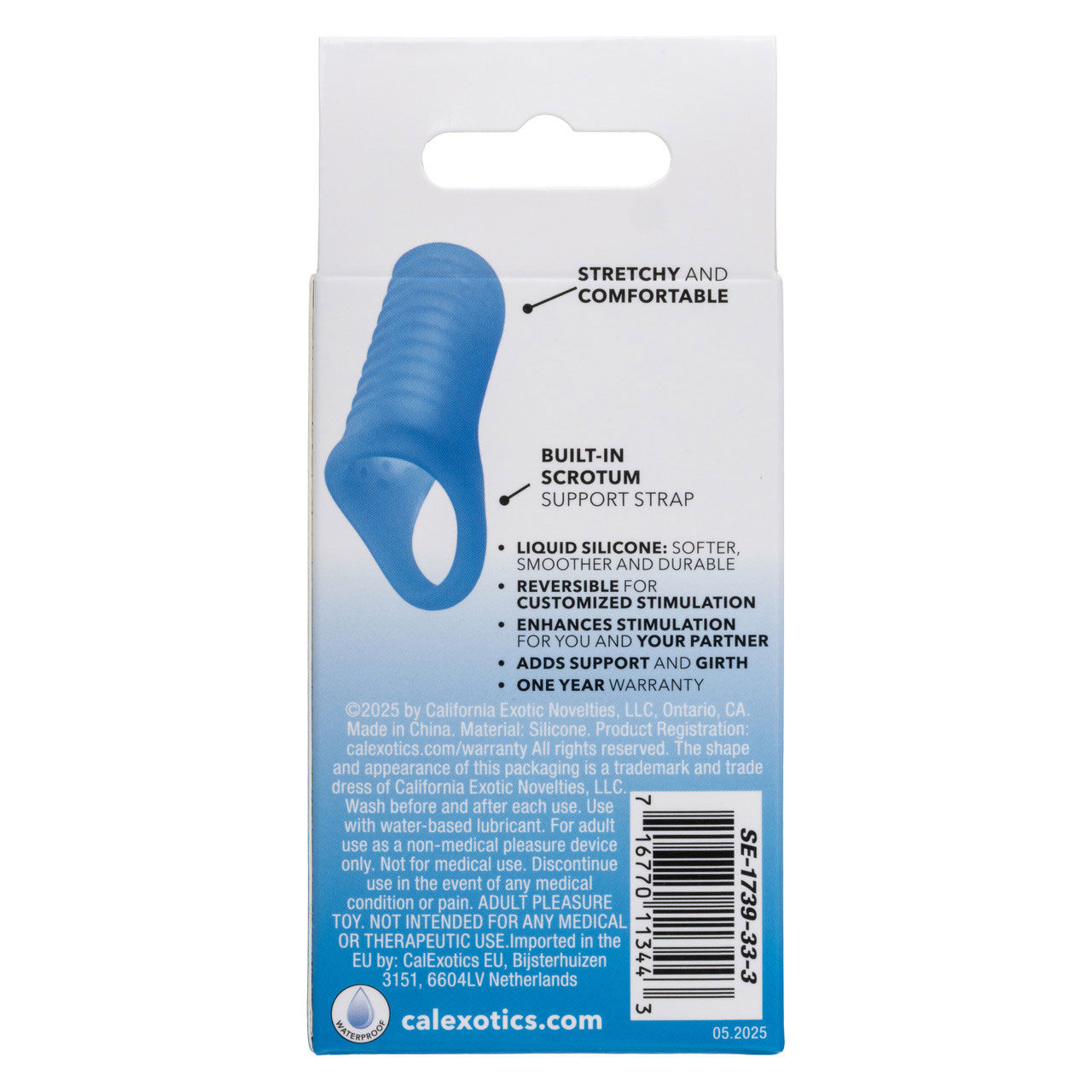 jOVL4Xh1 Basic Essentials Liquid Silicone Pleasure Enhance - Blue - Image 1