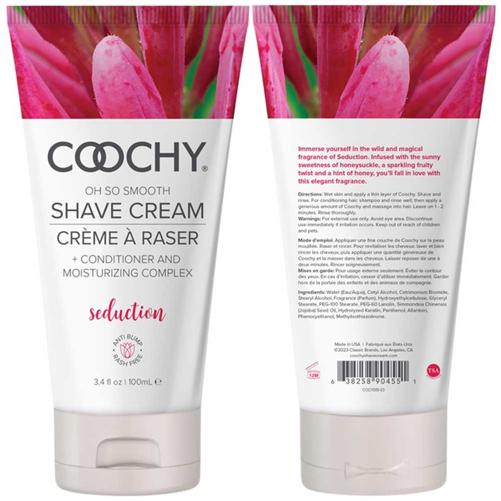 jRcX7k5IrX15QW48f9Gc9t5E5SJXG2ea Coochy Oh So Smooth Shave Cream - Seduction - 3.4 Oz - Image 1