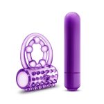 Play With Me - the Player - Vibrating Double Strap Ring - Purple - Image 3