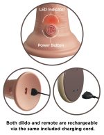 King Cock Elite 9 Inch Vibrating Silicone Dual Density Cock With Remote - Light - Image 4