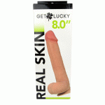 Get Lucky Real Skin 8" Dual Layer Dildo Beige
