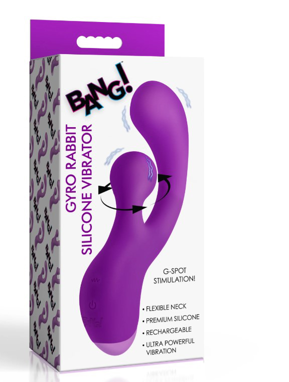 kZRUxAG8 Gyro Rabbit Silicone Vibrator - Purple - Image 1