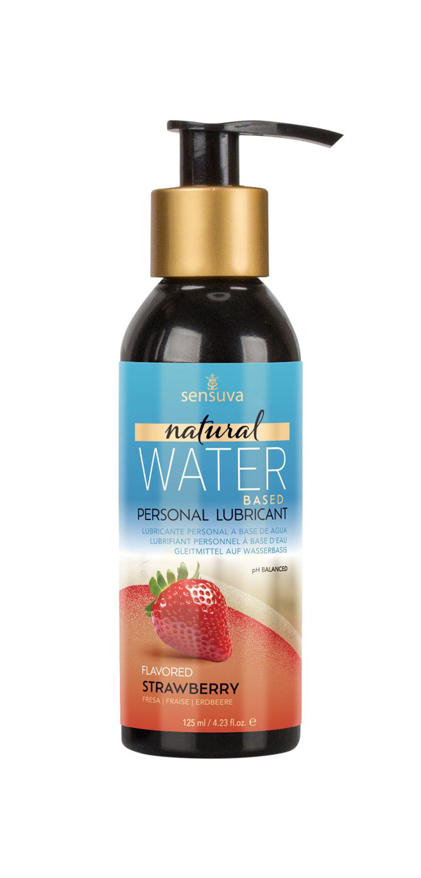 kqd90bF6 Natural Water-Based Personal Lubricant - Strawberry 4 Fl. Oz. (125ml) Bottle - Image 1