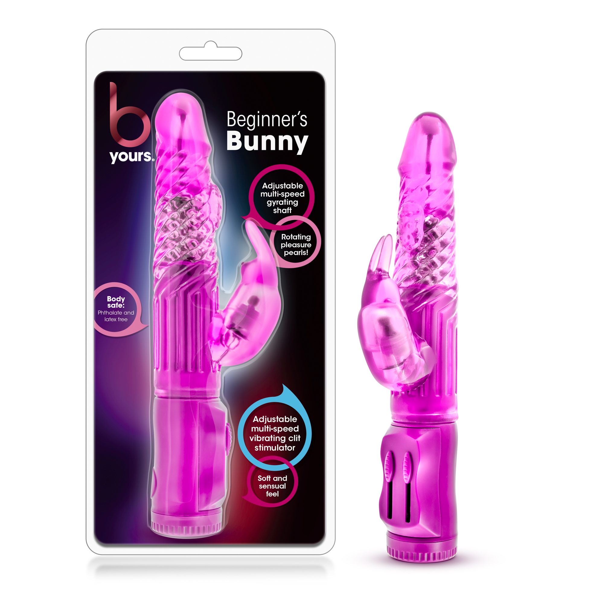 www.blushnovelties.com B Yours - Beginner's Bunny - Pink - Image 1