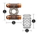 Stay Hard Vibrating Cock Ring Set With Dual Bullets Textured Sheath - Image 2