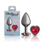 Deep Red Heart Gem Gunmetal Metal Plug - Md - Image 6