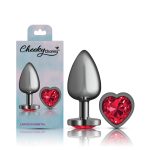 Deep Red Heart Gem Gunmetal Metal Plug - Lg - Image 6