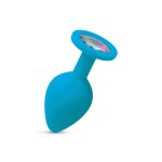 Gemma Clear Iridescent Gem Teal Silicone Plug - M - Image 4