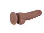 Get Lucky Real Skin 9" Dual Layer Dildo Light Brown - Image 4