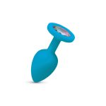 Gemma Clear Iridescent Gem Teal Silicone Plug - S - Image 4