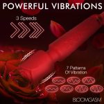 Pleasure Rose 10x Silicone Wand With Rose Attachment - Red - Image 7