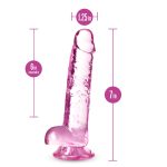 Naturally Yours - 7 Inch Crystalline Dildo - Rose - Image 3