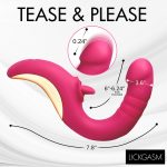 Tease and Please Thrusting and Licking Vibrator - Fuchsia - Image 3