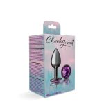Purple Round Gem Gunmetal Metal Plug - Sm - Image 4