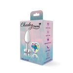 Clear Iridescent Heart Gem Silver Metal Plug - Sm - Image 8