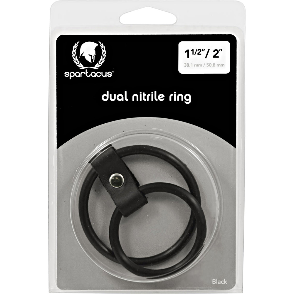 ltaKb4r7omGvq2S1Ulb93u1aRAxZXZIX Nitrile Dual Cock Ring - Black - Image 1