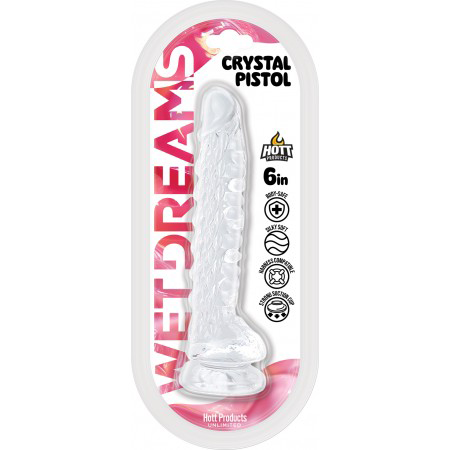lv9c2bOv Wet Dreams Crystal Pistol 6" Suction Cup Dildo - Clear - Image 1