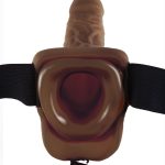 Fetish Fantasy Series 9-Inch Vibrating Hollow Strap-on With Balls - Brown
