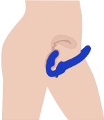 Revolver II Vibrating Strapless Strap on Dildo - Blue - Image 2