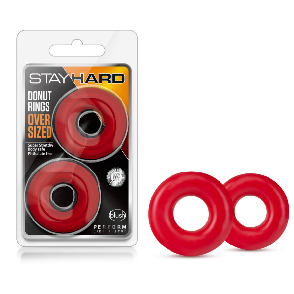 lwrbV5ksqOoVrIA5IlX2MctaFm6vLuEv Stay Hard - Donut Rings Oversized - Red - Image 1