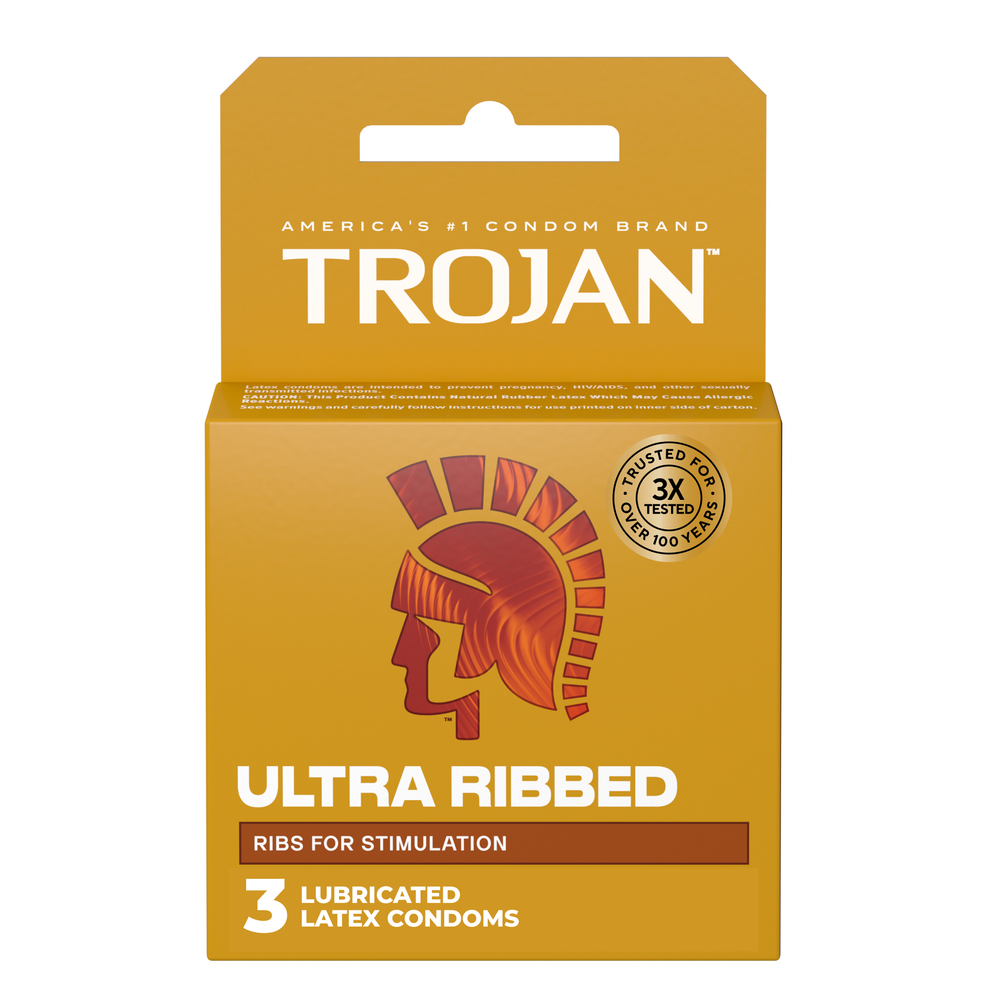 mISwgMF5 Trojan Stimulations Ultra Ribbed Lubricated Condoms - 3 Pack - Image 1