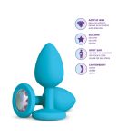 Gemma Clear Iridescent Gem Teal Silicone Plug - L - Image 5