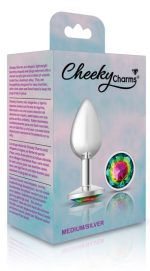 Rainbow Round Gem Silver Metal Plug - Md - Image 9