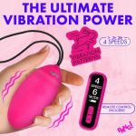 Vibrating Silicone Egg With Digital Remote - Pink - Image 3