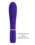 Prescott Super Soft Rabbit Silicone Vibrator - Purple - Image 5