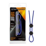 Stay Hard - Silicone Double Loop Cock Ring - Blue - Image 2