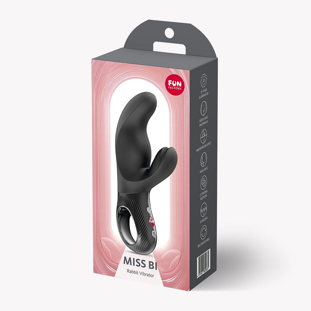n1NfCUzF Miss Bi Rabbit Vibrator - Black - Image 1